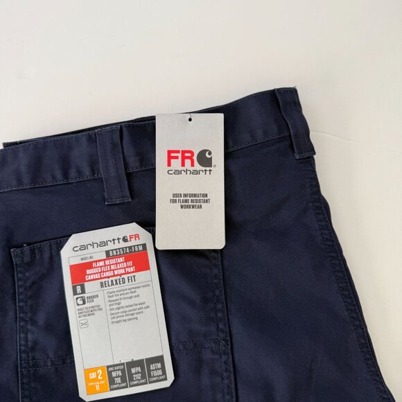 2-Carhartt Flame Resistant Rugged Flex Canvas Cargo Work Pants 44x30 Relaxed - Picture 4 of 7